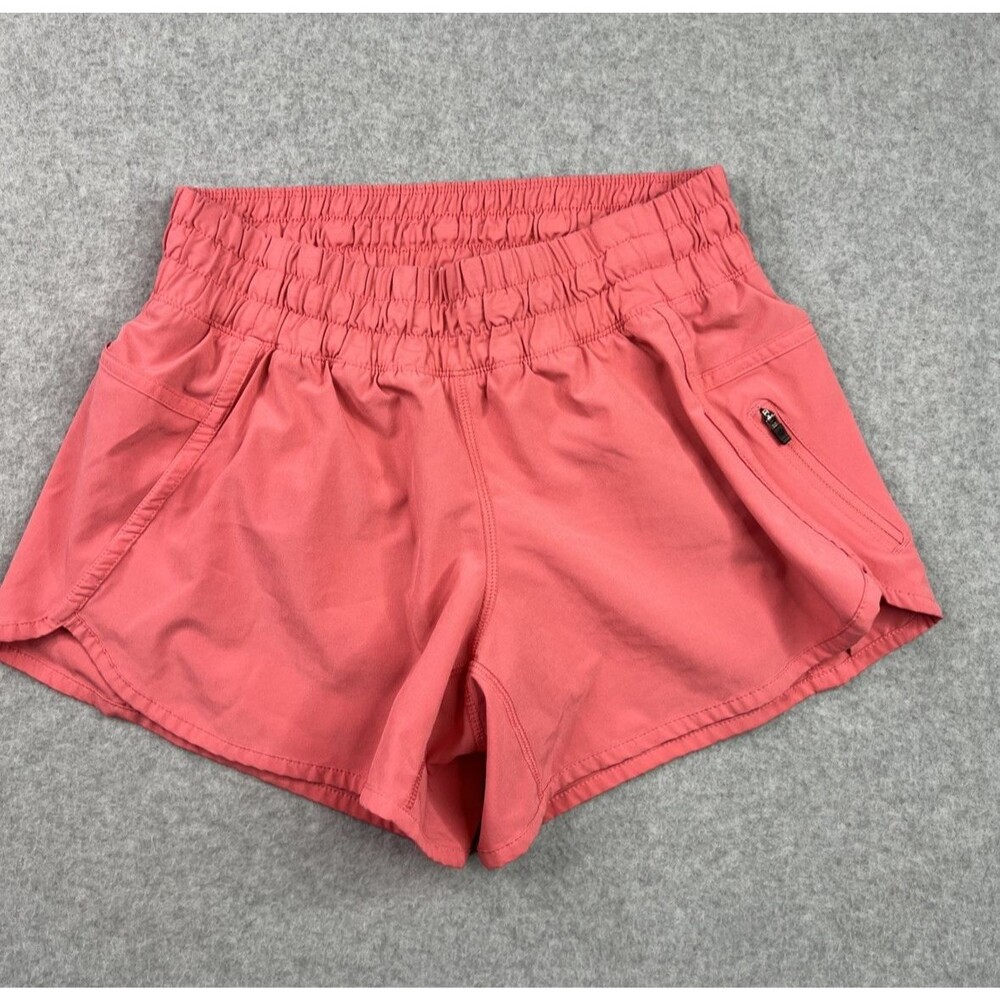 Lululemon Womens Track That Lined Shorts 6 Coral Pink Fitness Gym Running Active
